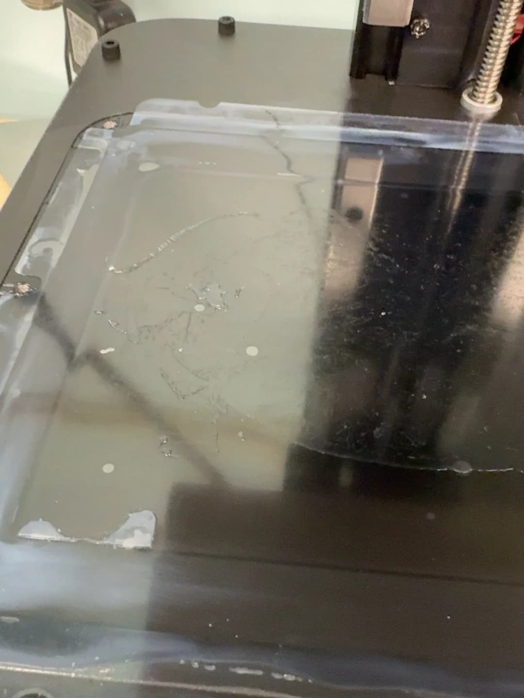 Damaged LCD screen protection film.