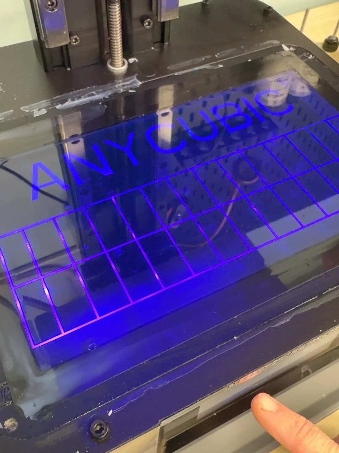 Anycubic grid exposure test.